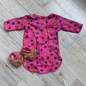 Vintage American Girl Sleepover Nightgown and Slippers